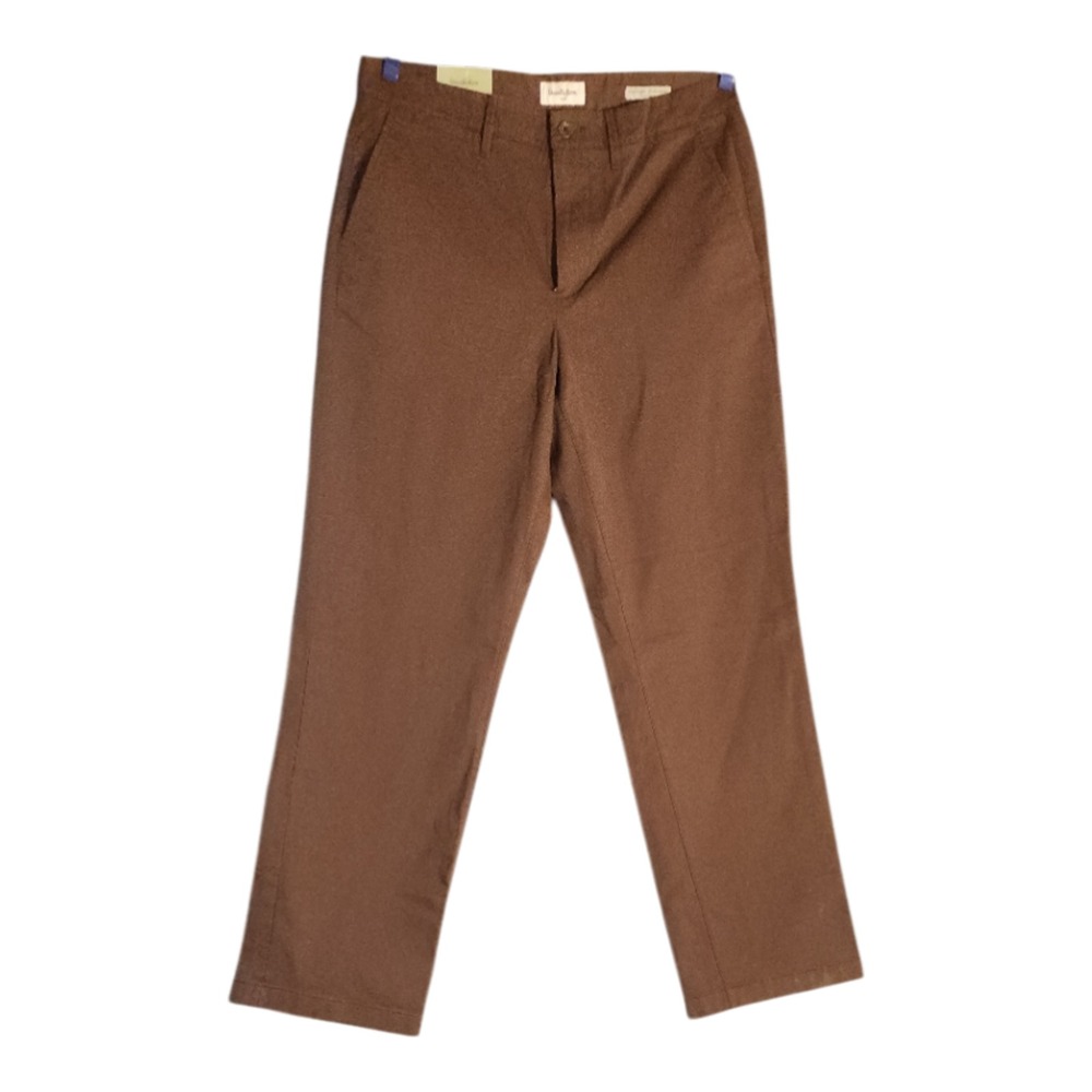 Goodfellow Men's Chino Pants 33x34 Rust Relaxed Fit Straight Leg Stretch Work